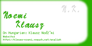 noemi klausz business card